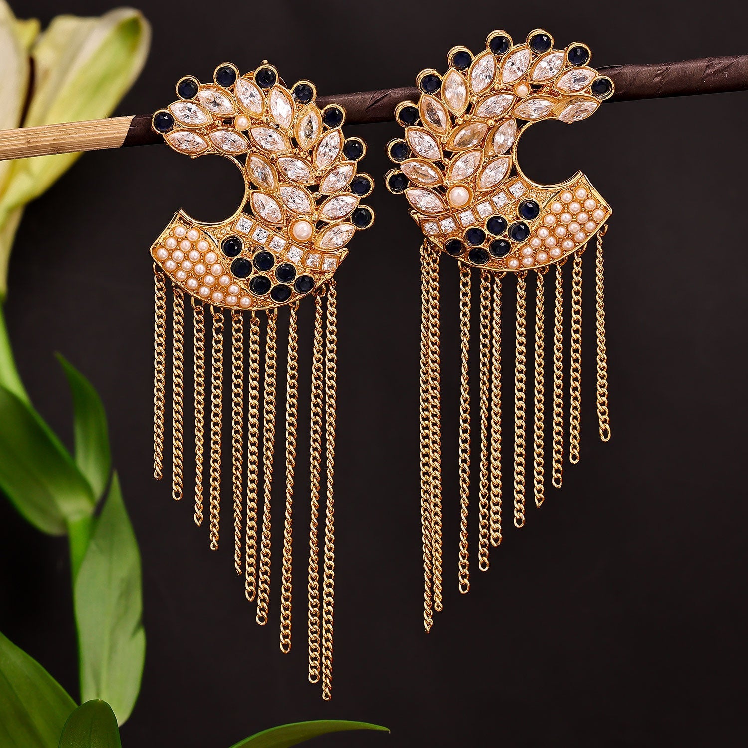 Sukkhi Shimmering Pearl Dangle Gold Plated Earring For Women