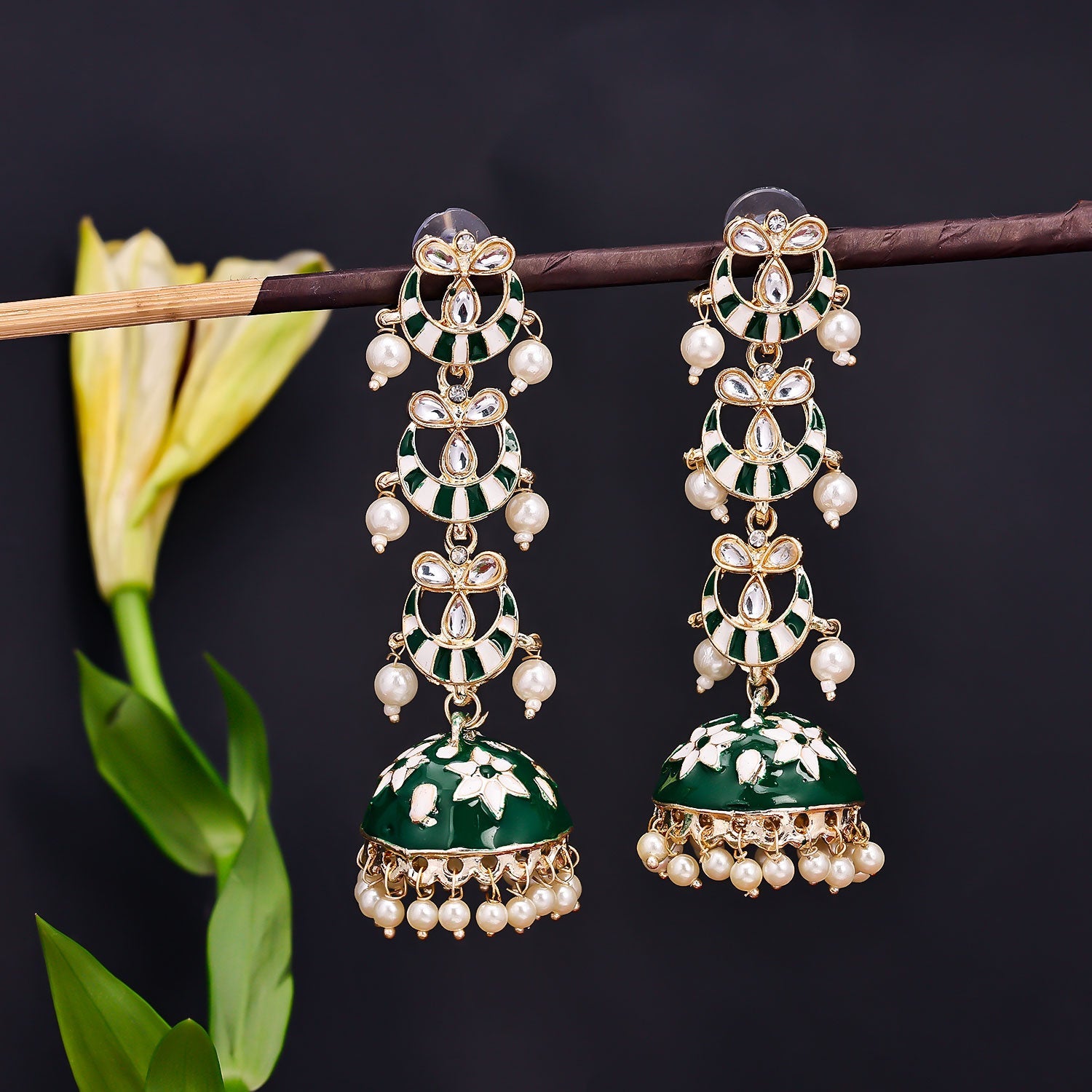 Sukkhi Sensational Kundan & Pearl Jhumki Gold Plated Earring For Women
