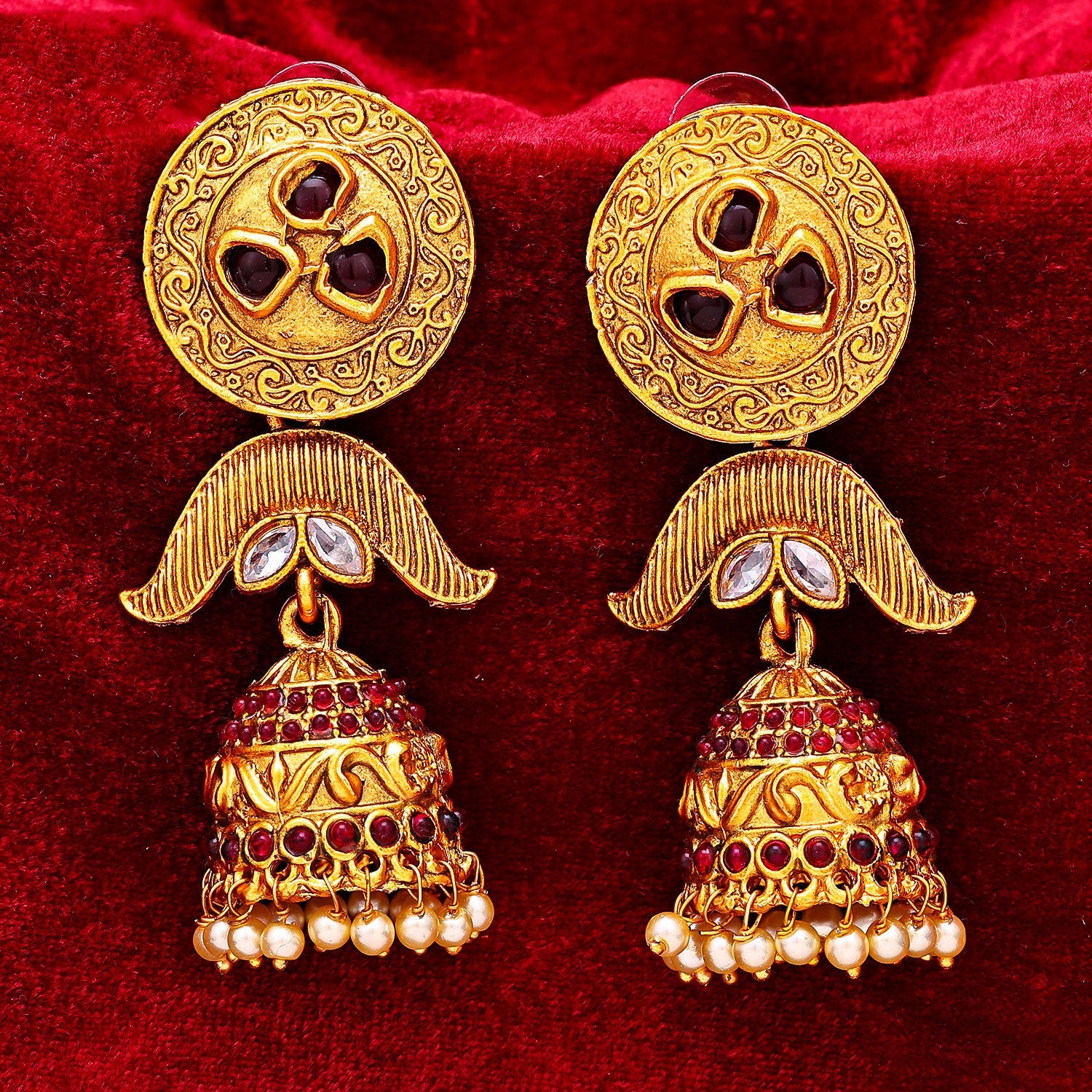 Sukkhi Select Gold Plated Light Pink Artificial Stone Chandbali Earrin -  Sukkhi.com