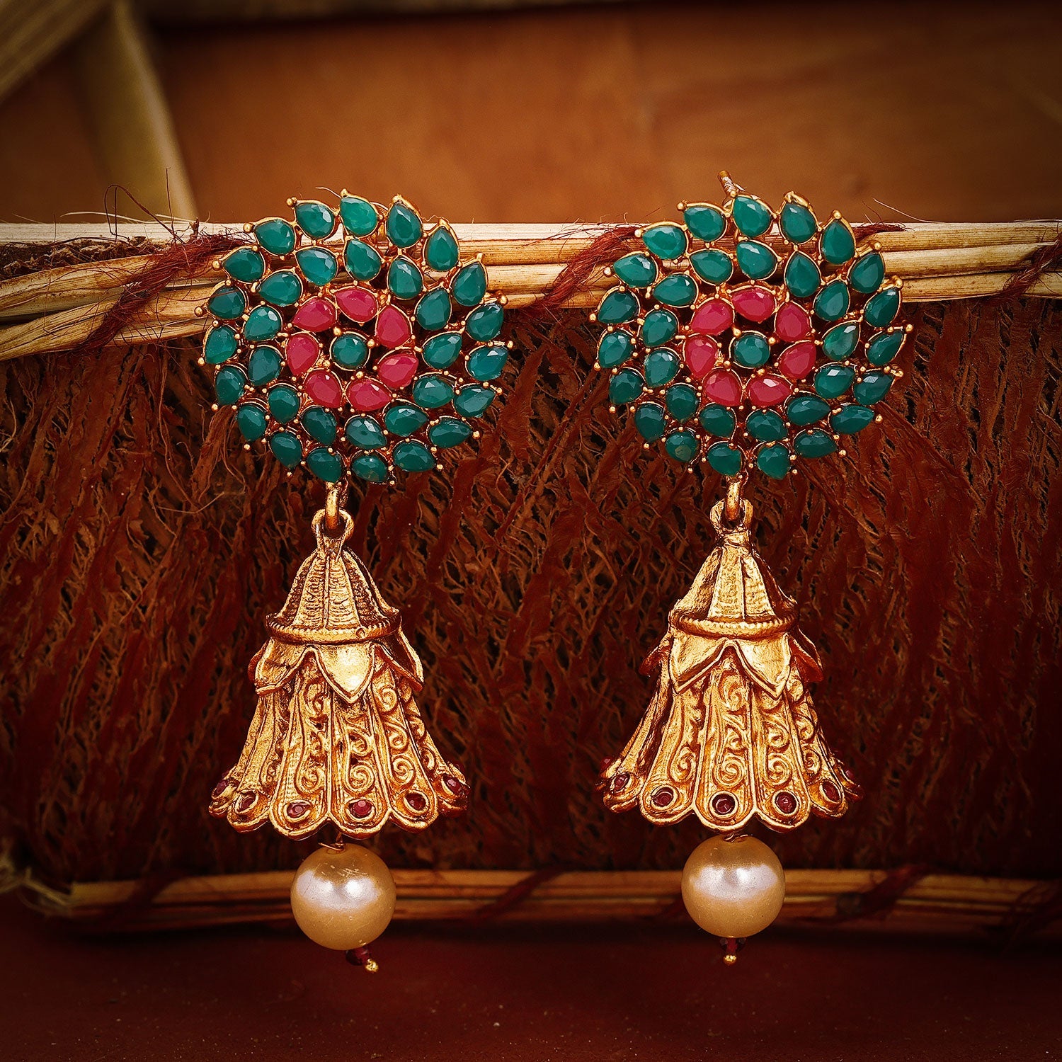 Sukkhi Blooming Pearl Jhumki Gold Plated Earring For Women
