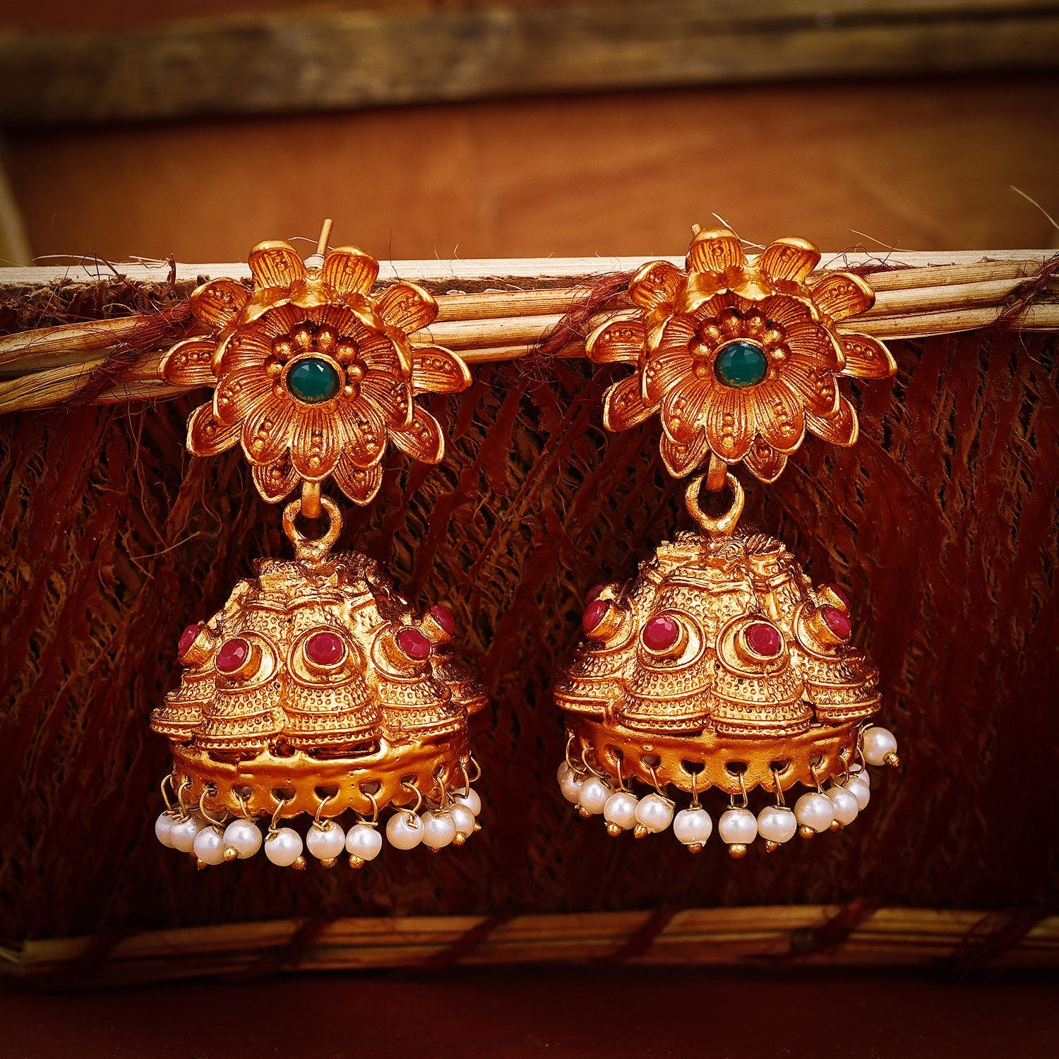 Sukkhi Marquise Pearl Jhumki Gold Plated Earring For Women