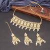 Sukkhi Sensational Kundan & Pearl Choker Gold Plated Green Necklace Set For Women