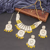 Sukkhi Luxurious Kundan & Pearl Choker Gold Plated Yellow Necklace Set For Women