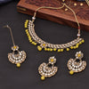 Sukkhi Lavish Mirror & Pearl Choker Gold Plated Yellow Necklace Set For Women