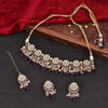 Sukkhi Marvellous Choker Kundan & Pearl Purple Gold Plated Necklace Set For Women