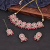 Sukkhi Modern Choker Kundan & Pearl Pink Gold Plated Necklace Set For Women