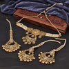 Sukkhi Youthful Choker Kundan & Pearl Golden Gold Plated Necklace Set For Women