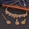 Sukkhi Pretty Choker Reverse AD & Pearl Peach Gold Plated Necklace Set For Women