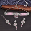 Sukkhi Exotic Choker Reverse AD & Pearl Pink Rhodium Plated Necklace Set For Women