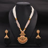 Sukkhi Glistening Choker Pearl Peach Gold Plated Necklace Set For Women