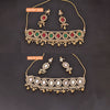 Sukkhi Appealing Choker Reverse AD & Pearl Golden Gold Plated Necklace Set For Women