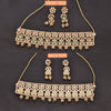 Sukkhi Excellent Choker Kundan & Pearl Golden Gold Plated Necklace Set For Women