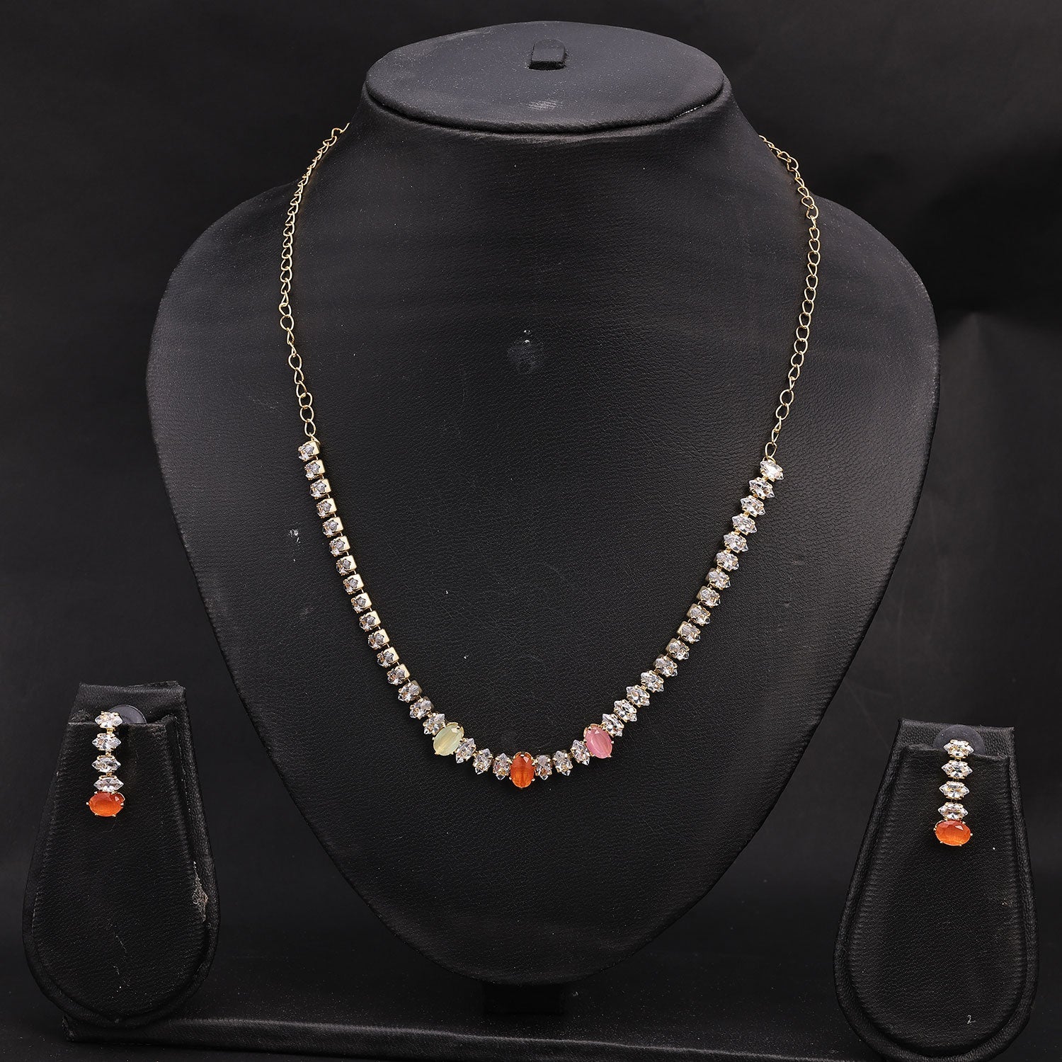 Sukkhi Lavish Choker CZ Golden Gold Plated Necklace Set For Women