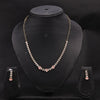 Sukkhi Attractive Choker CZ Peach Gold Plated Necklace Set For Women