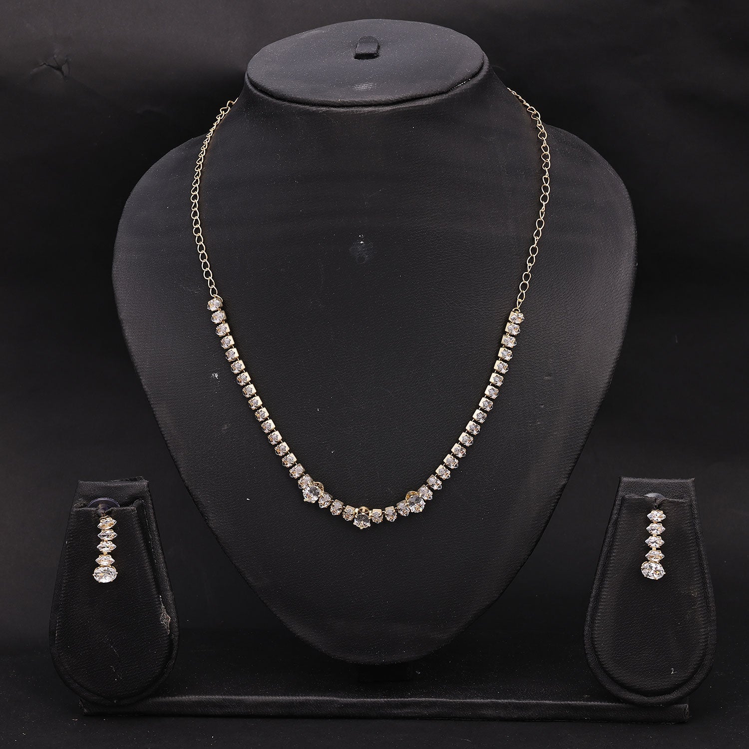 Sukkhi Incredible Choker CZ Golden Gold Plated Necklace Set For Women