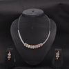 Sukkhi Shimmering Choker CZ Peach Rhodium Plated Necklace Set For Women