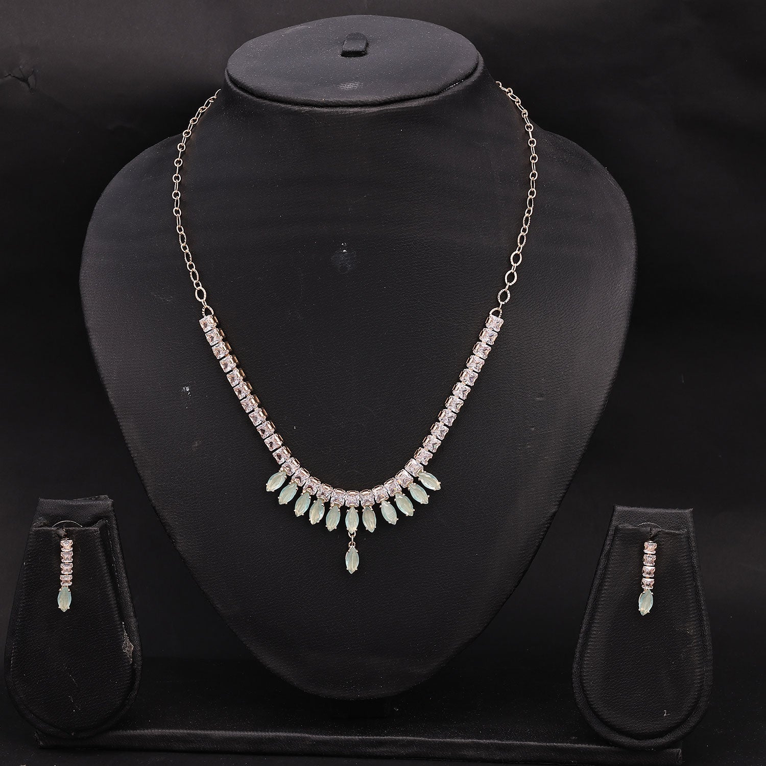 Sukkhi Graceful Choker CZ Green Gold Plated Necklace Set For Women