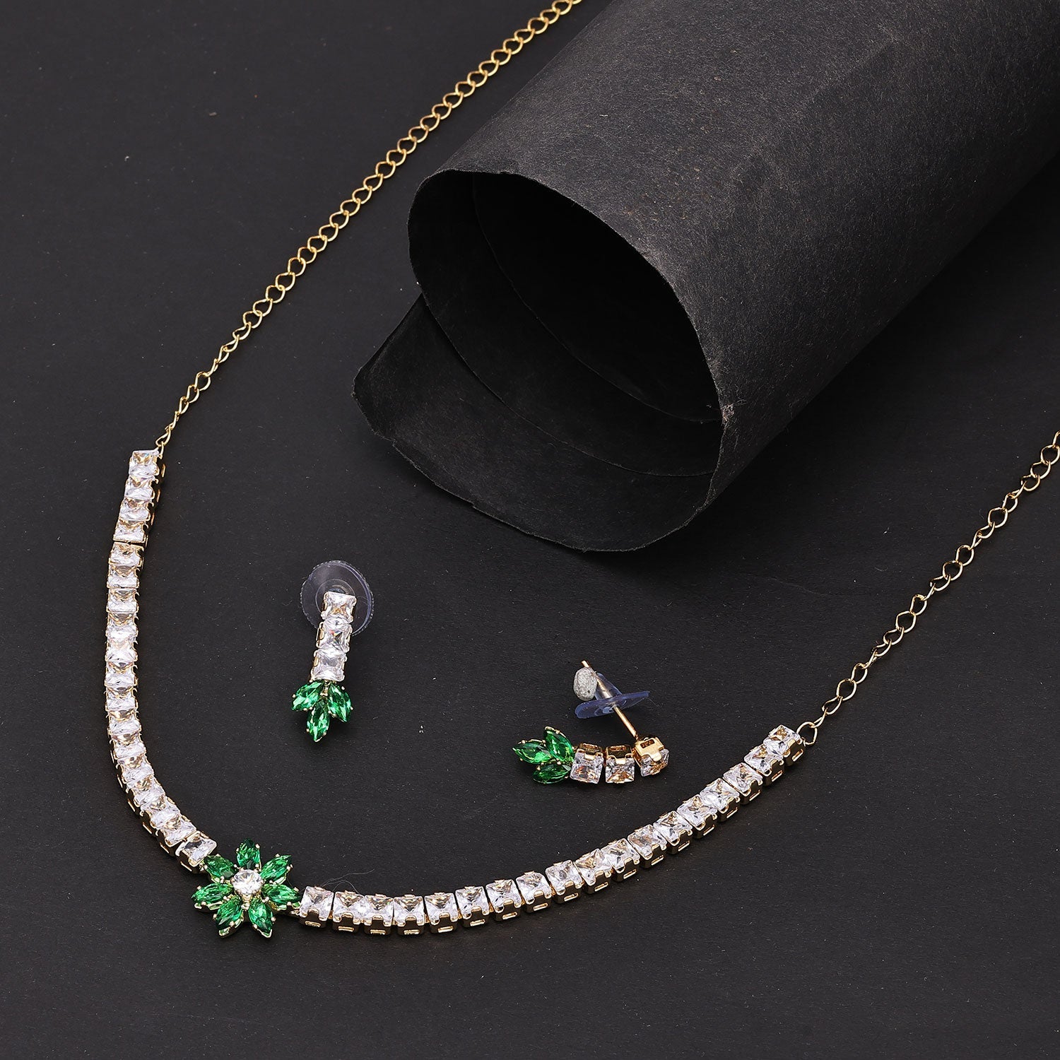 Sukkhi Brilliant Choker CZ Golden Gold Plated Necklace Set For Women