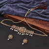 Sukkhi Glorious Lakshmi Pearl Golden Gold Plated Necklace Set For Women