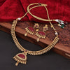 Sukkhi Sleek Choker Pearl Maroon Gold Plated Necklace Set For Women