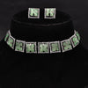 Sukkhi Dazzling Choker CZ Green Rhodium Plated Necklace Set For Women