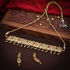 Sukkhi Classic Choker Pearl Pink & Green Gold Plated Necklace Set For Women