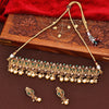 Sukkhi Equisite Choker Reverse AD & Pearl Golden Gold Plated Necklace Set For Women