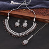 Sukkhi Antique Choker Reverse AD & Pearl Brown Rhodium Plated Necklace Set For Women