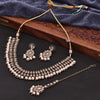 Sukkhi Glamorous Choker Reverse AD & Pearl Cream Gold Plated Necklace Set For Women