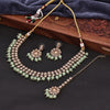 Sukkhi Modish Designer Choker Reverse AD & Pearl Green Gold Plated Necklace Set For Women