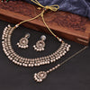 Sukkhi Spectacular Choker Reverse AD & Pearl Peach Gold Plated Necklace Set For Women