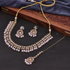 Sukkhi Delightful Choker Reverse AD & Pearl Pink Gold Plated Necklace Set For Women