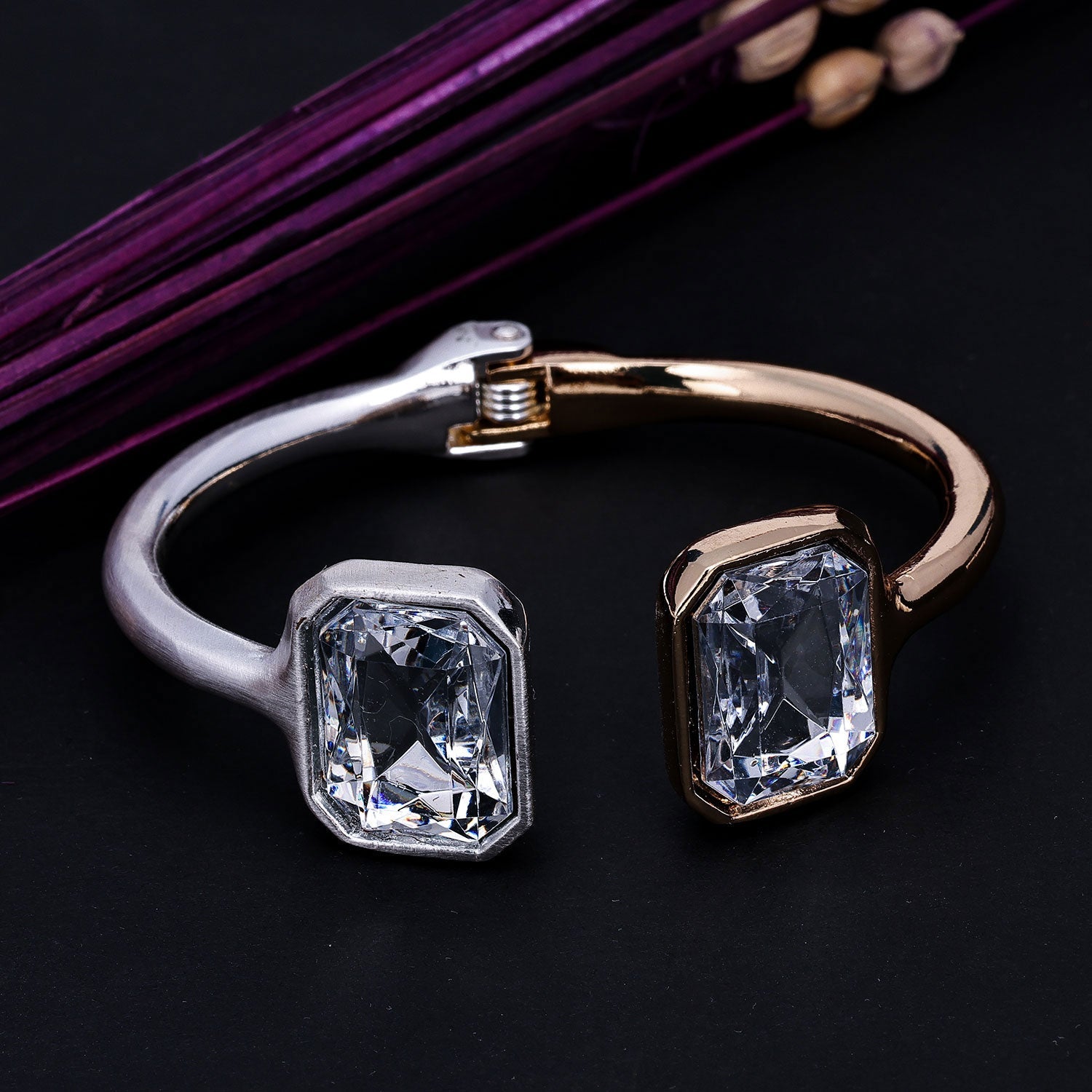 Sukkhi Dazzling AD Golden Gold Plated Kada For Women