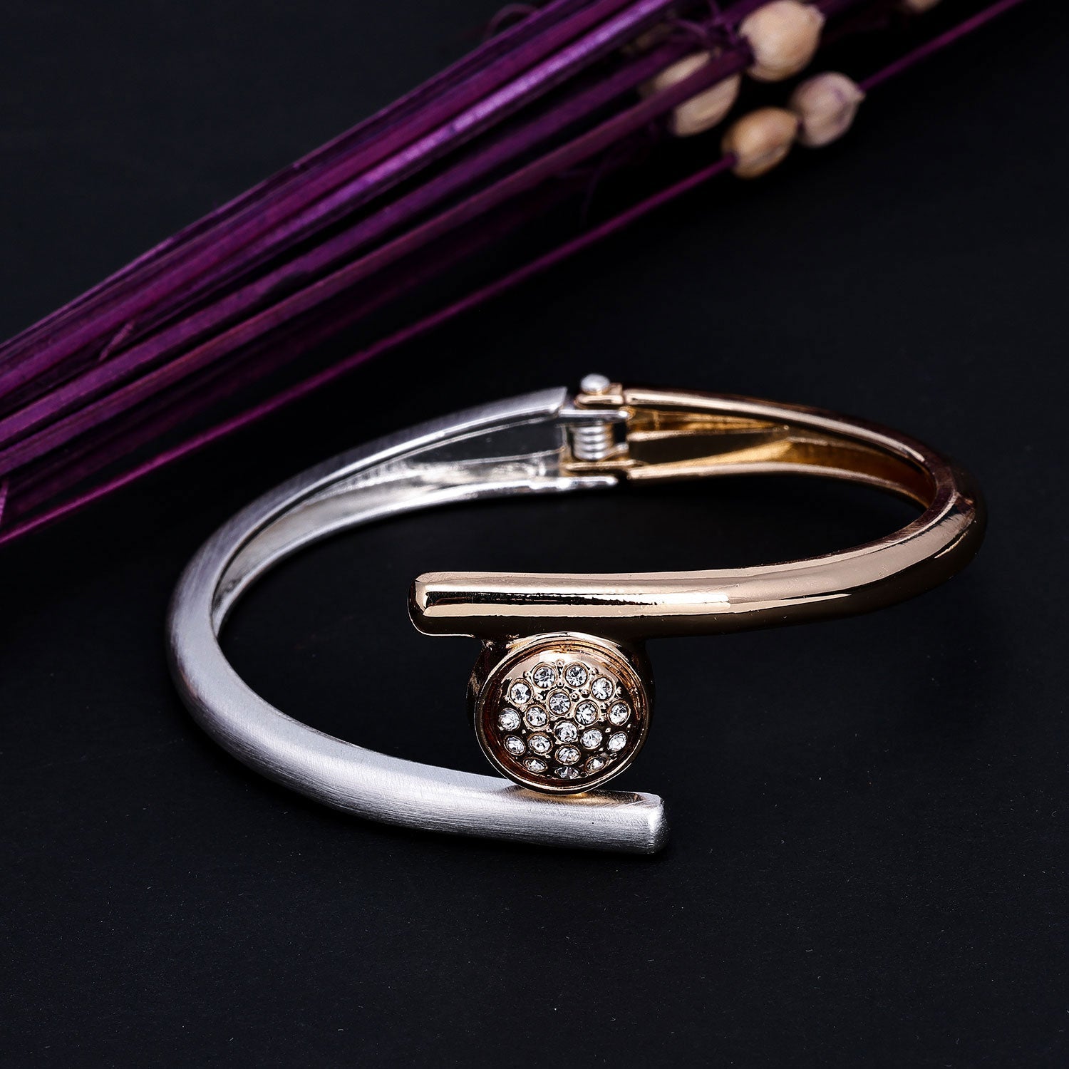 Sukkhi Angelic AD Golden Gold Plated Kada For Women