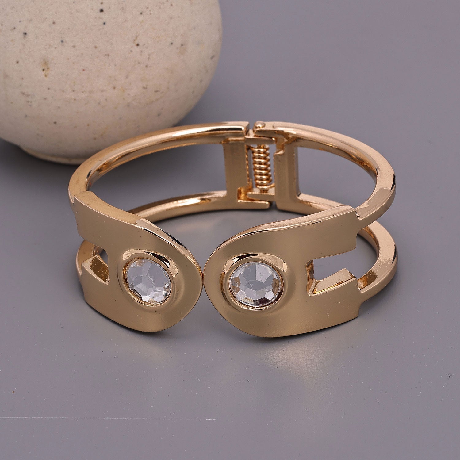 Sukkhi Classy AD Golden Gold Plated Kada For Women