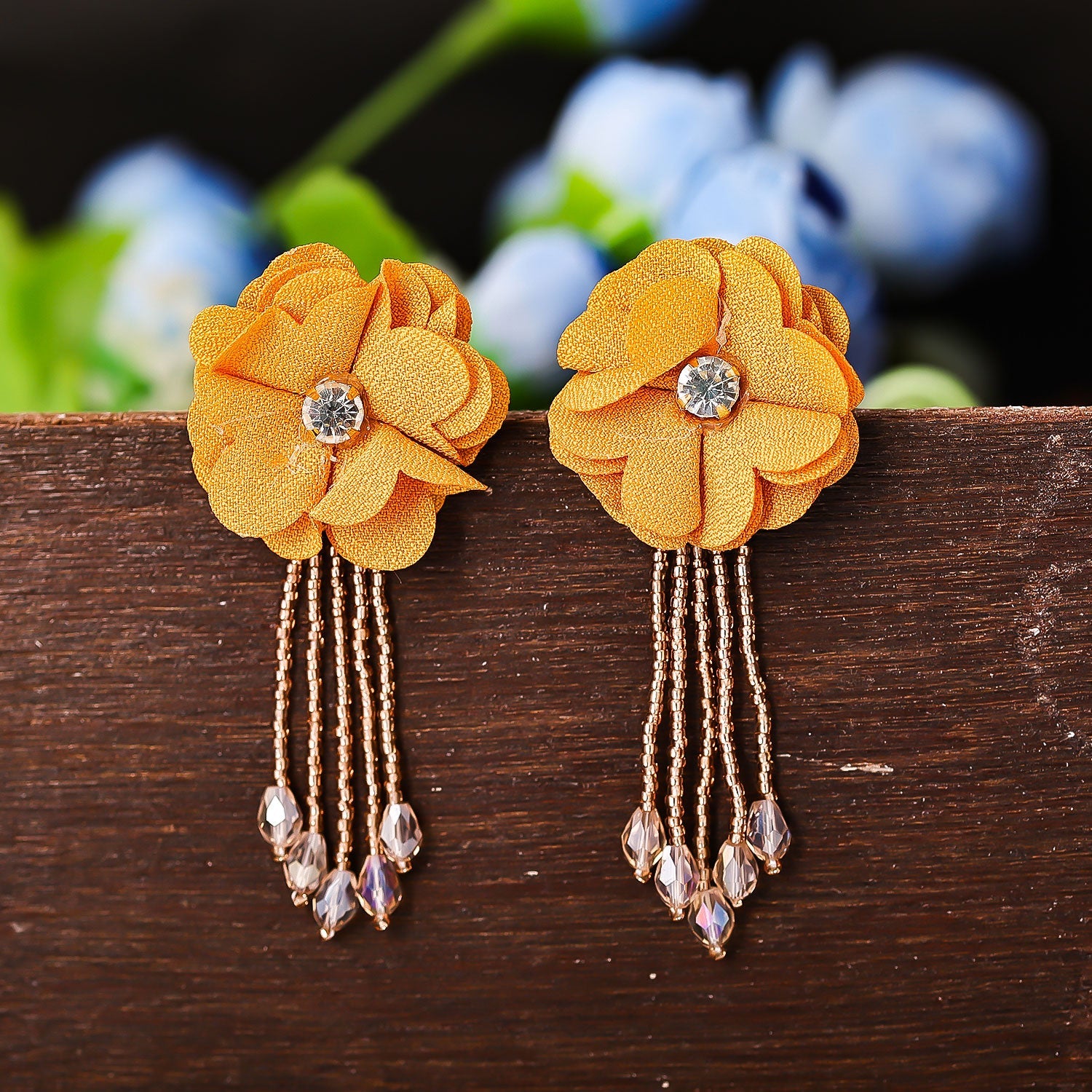 Sukkhi Lavish Drop AD Mustard Acrylic Earring For Women