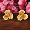 Sukkhi Glistening Stud Pearl Yellow Acrylic Earring For Women