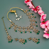 Sukkhi Green Astonish Gold Plated Kundan & Pearl Necklace Set For Women