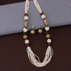 Sukkhi Sensational Red & Green Gold Plated Pearl Necklace Set For Women