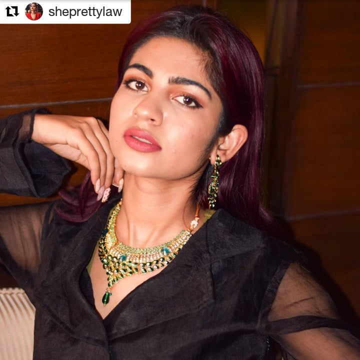 Sukkhi Delightful Gold Plated AD Collar Necklace Set For Women