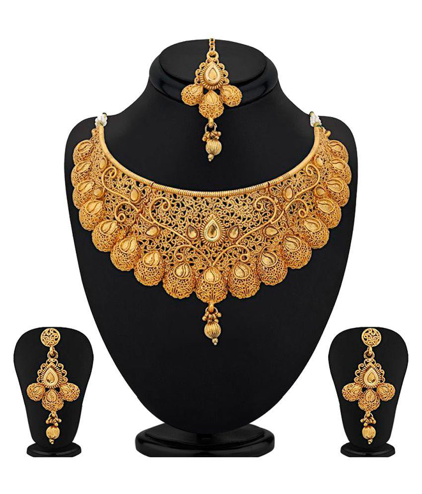Buy online Gold Plated Choker Necklace from Imitation Jewellery for Women  by Piah Fashion for ₹669 at 75% off | 2024 Limeroad.com