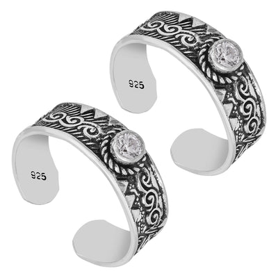 Pissara by Sukkhi Delightful 925 Sterling Silver Toe Rings For Women And Girls|with Authenticity Certificate, 925 Stamp & 6 Months Warranty